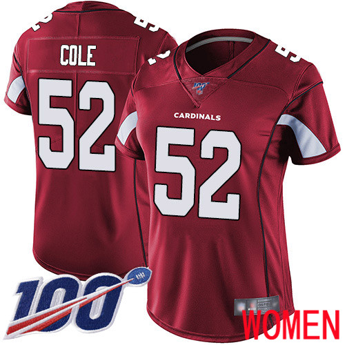Arizona Cardinals Limited Red Women Mason Cole Home Jersey NFL Football #52 100th Season Vapor Untouchable->arizona cardinals->NFL Jersey